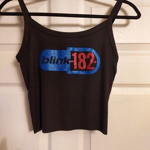 Blink 182 pill crop top vintage 90s logo glitter Blink 182 tank top Blink 1…